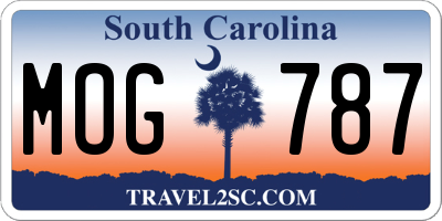 SC license plate MOG787