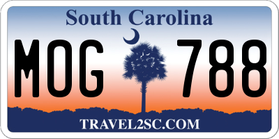 SC license plate MOG788