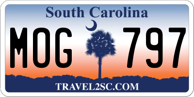SC license plate MOG797