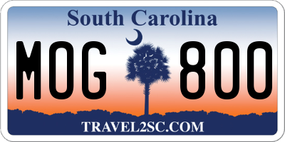 SC license plate MOG800