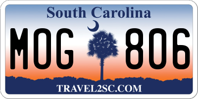 SC license plate MOG806