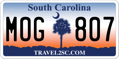 SC license plate MOG807