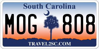 SC license plate MOG808