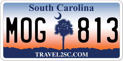 SC license plate MOG813
