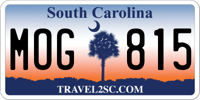 SC license plate MOG815