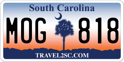 SC license plate MOG818