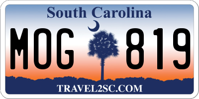 SC license plate MOG819