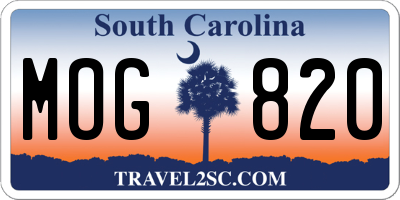 SC license plate MOG820