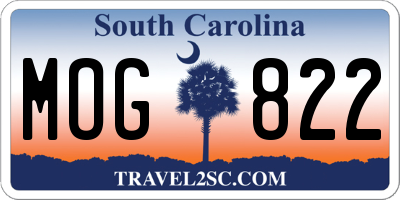 SC license plate MOG822
