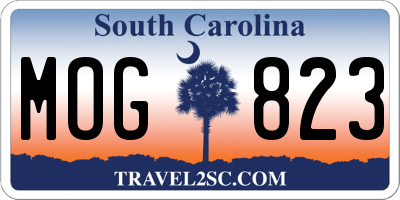 SC license plate MOG823