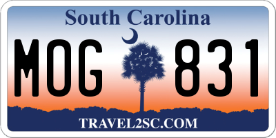 SC license plate MOG831
