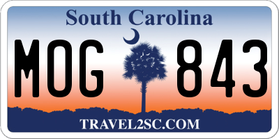 SC license plate MOG843