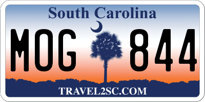SC license plate MOG844