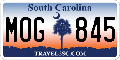 SC license plate MOG845