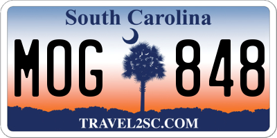 SC license plate MOG848