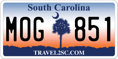 SC license plate MOG851