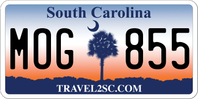 SC license plate MOG855