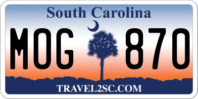 SC license plate MOG870