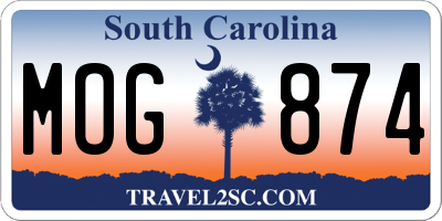 SC license plate MOG874