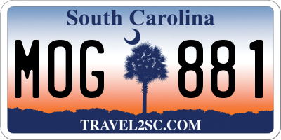 SC license plate MOG881