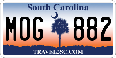 SC license plate MOG882