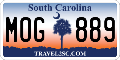 SC license plate MOG889