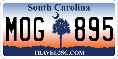 SC license plate MOG895