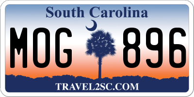 SC license plate MOG896