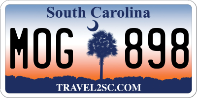 SC license plate MOG898