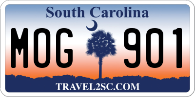 SC license plate MOG901