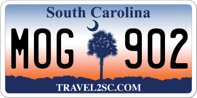 SC license plate MOG902