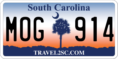 SC license plate MOG914