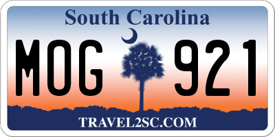 SC license plate MOG921