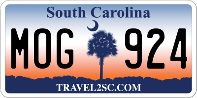 SC license plate MOG924