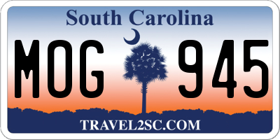 SC license plate MOG945