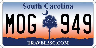 SC license plate MOG949