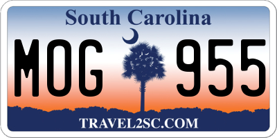 SC license plate MOG955