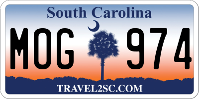 SC license plate MOG974