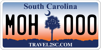 SC license plate MOH000