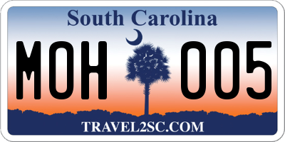 SC license plate MOH005