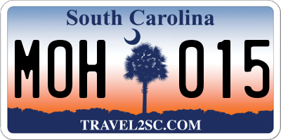 SC license plate MOH015