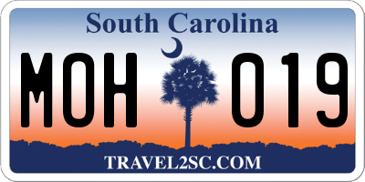 SC license plate MOH019