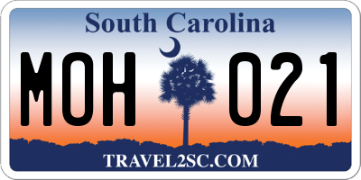 SC license plate MOH021