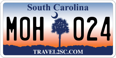 SC license plate MOH024