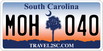 SC license plate MOH040