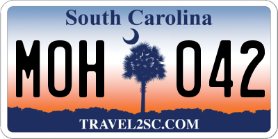 SC license plate MOH042