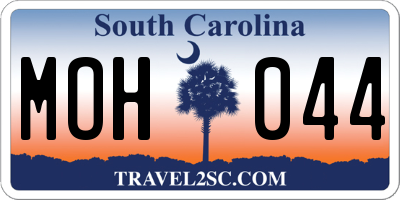 SC license plate MOH044