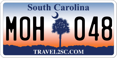 SC license plate MOH048