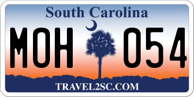 SC license plate MOH054