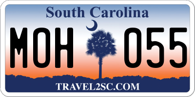 SC license plate MOH055